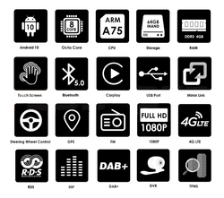 Hizpo 7-Autoradio Android avec GPS, 8 cœurs, audio, DSP, SWC, 4G, BT, limitation, VW, Volkswagen Touareg, Transporter T5, Multivan, CarPlay small picture n° 2