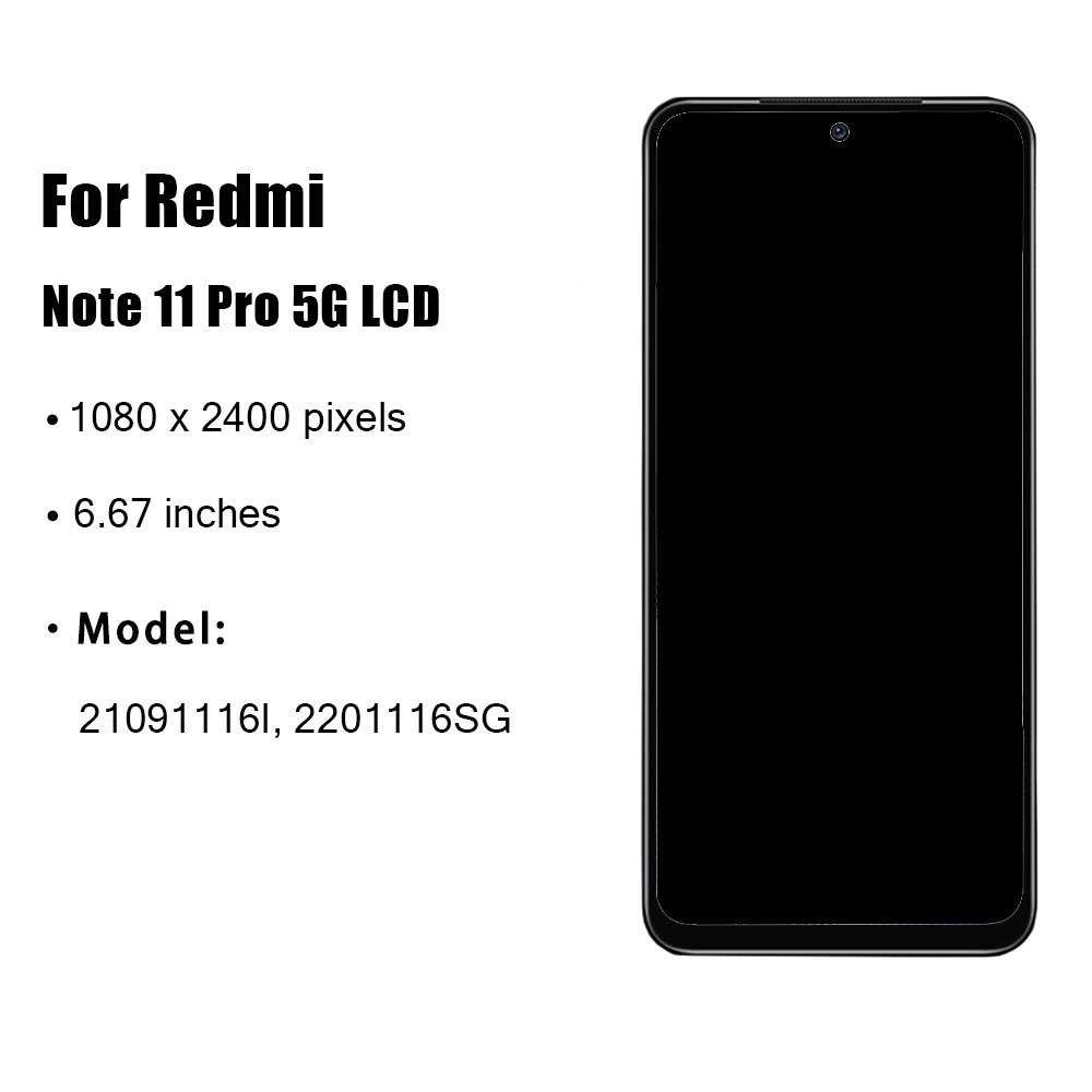 Ensemble Ã©cran tactile LCD AMOLED de remplacement, 100% original, pour Xiaomi Redmi Note 11 Pro 5G 21091116I 2201116Xenon n° 2