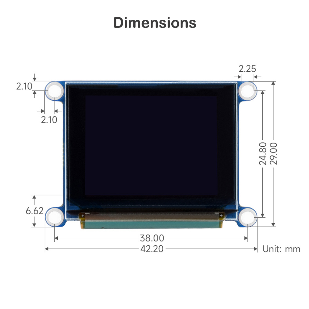 Technologie d'affichage OLED RVB, rÃ©solution 1.27x96, couleurs 128 K, interface Ã©ventuelles I, pilote SSD1351, Ardu37Raspberry Pi STM32, 262 pouces n° 6