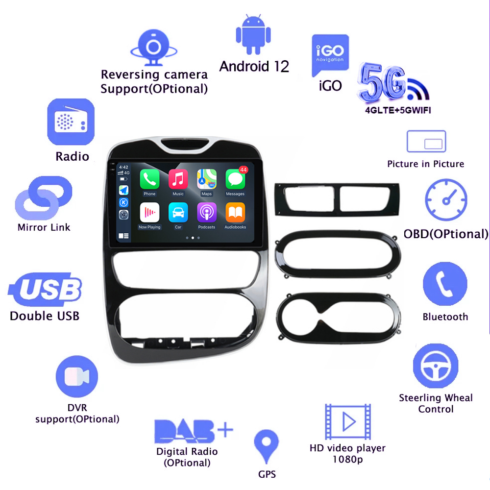 Autoradio Android 13 pour Renault Clio 4, BH98, SHIRT 98, 2016-2019, Limitation de l'autoradio, GPS, WiFi, Commande vocale, DSP, IPS, Auto, 360 CamÃ©ras n° 2