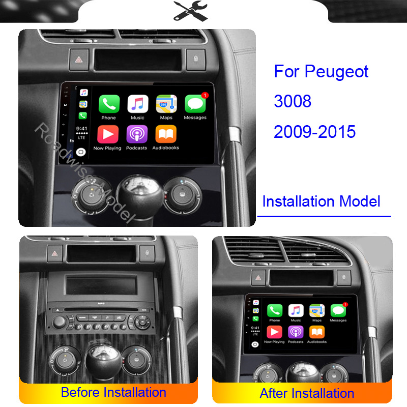 Autoradio Carplay Android 12, 8 + 256, 4G, Wifi, GPS, DVD, DSP, 2 DIN, Limitation pour KIT 3008, 2009, 2011, 2012, 2013, 2014, 2015 n° 2