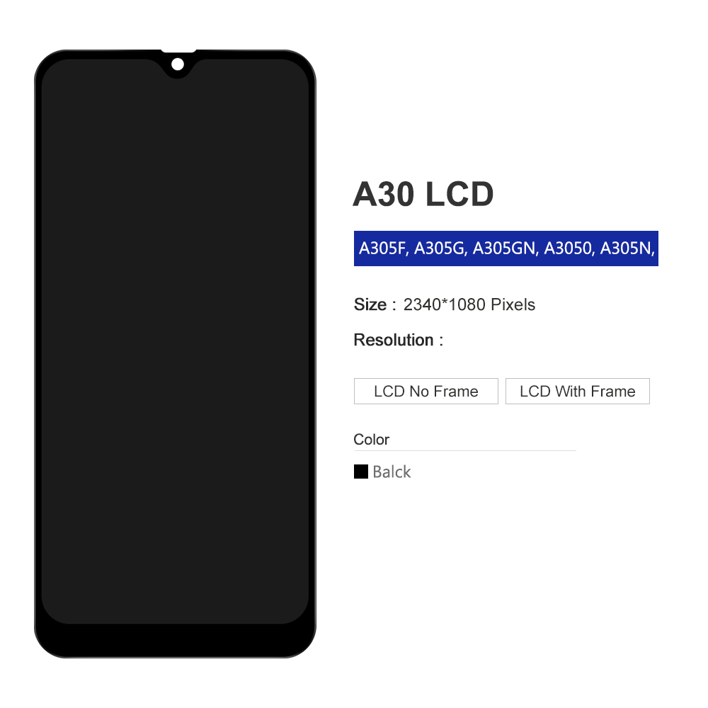 Ensemble Ã©cran tactile LCD, 6,4 pouces, pour Samsung Galaxy A30 A305/DS A305F A305ineau A305A n° 4