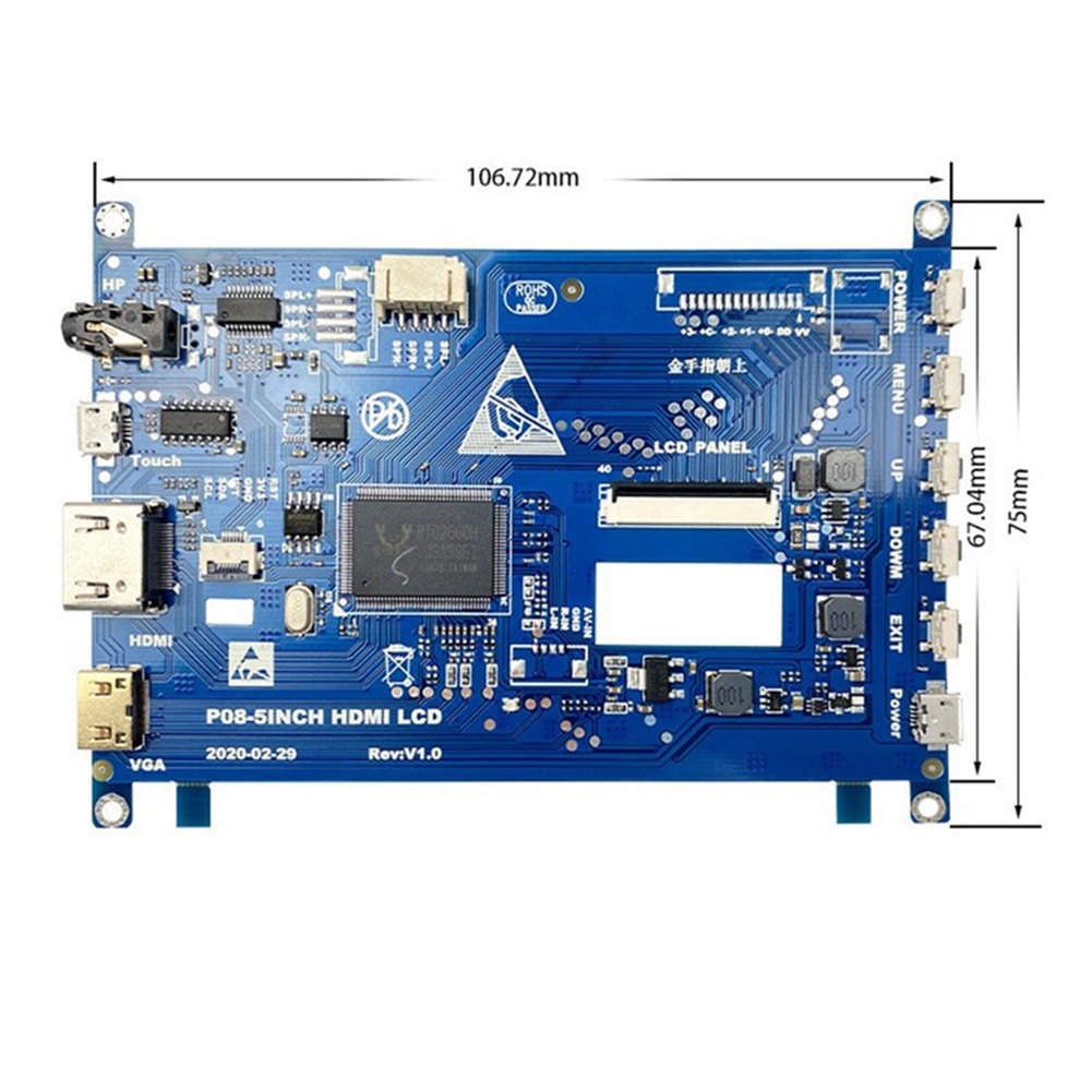 Support de carte de pilote d'Ã©cran LCD, moniteur tactile LCD, Raspberry Pi, 800x480, 5 pouces n° 5