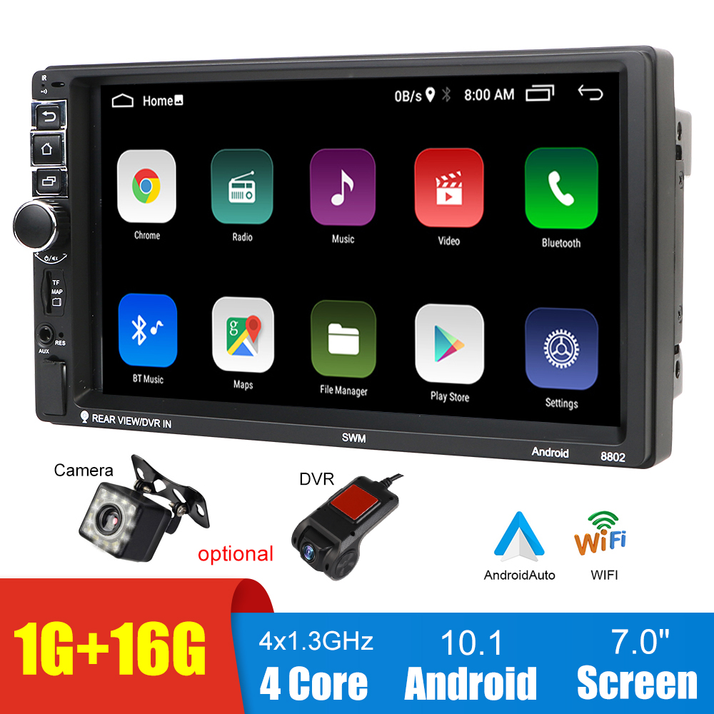 Lecteur MP5 de voiture avec Ã©cran de 7 pouces, transmetteur FM Android, affichage vidÃ©o multimÃ©dia, radio audio automatique, GPS, Bluetooth, WiFi, autoradio universel n° 1