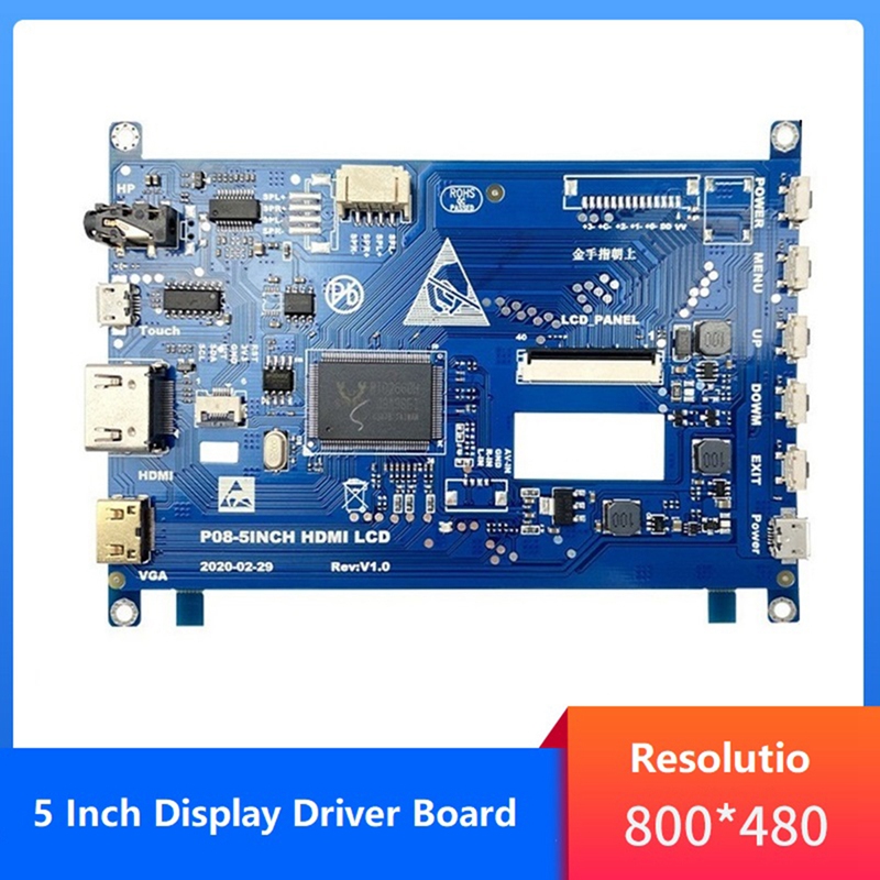 Support de carte de pilote d'affichage Ã  Ã©cran LCD, moniteur tactile LCD, carte de pilote pour Raspberry Pi, 800x480, 5 pouces n° 1