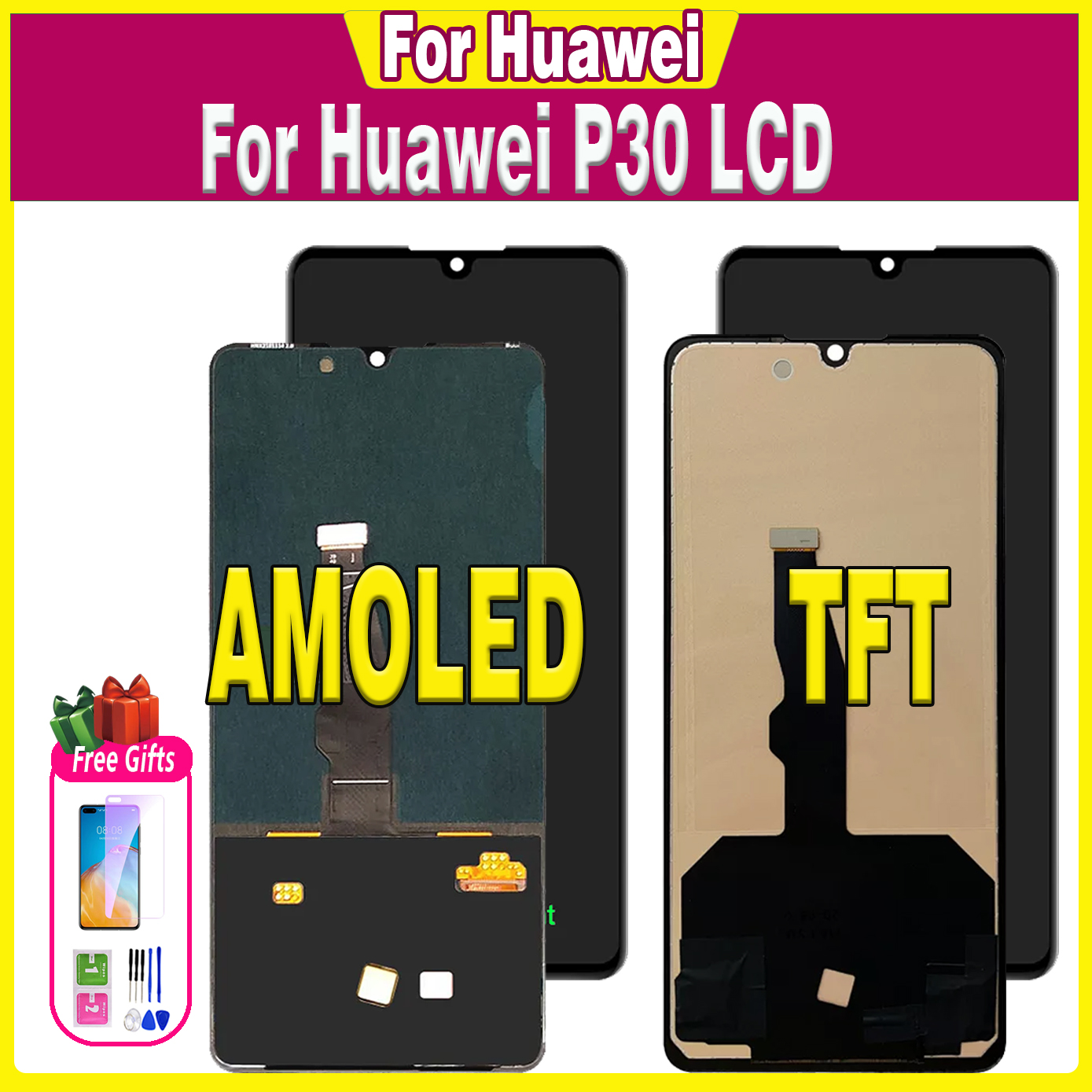 Haute qualitÃ© P30 LCD Ã‰cran Pour Huawei P30 LCD ELE-L04 ELE-L29 ELE-L09 Ã‰cran Tactile Remplacement Digitizer PiÃ¨ces AssemblÃ©e n° 1