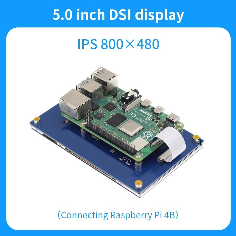 Ã‰cran tactile pour Raspberry Pi 4B / 3B/2B, 5 pouces, technologie LCD IPS 800x480, interface MIPI DSI, puzzles n° 2