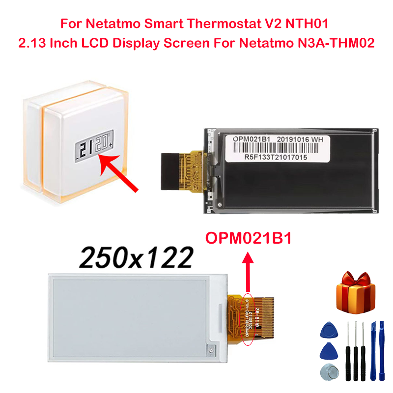 Pour Netatmo Smart ThermoandreV2 NTH01 Ã‰cran LCD 2.13 Pouces Pour Netatmo N3A-THM02 n° 1