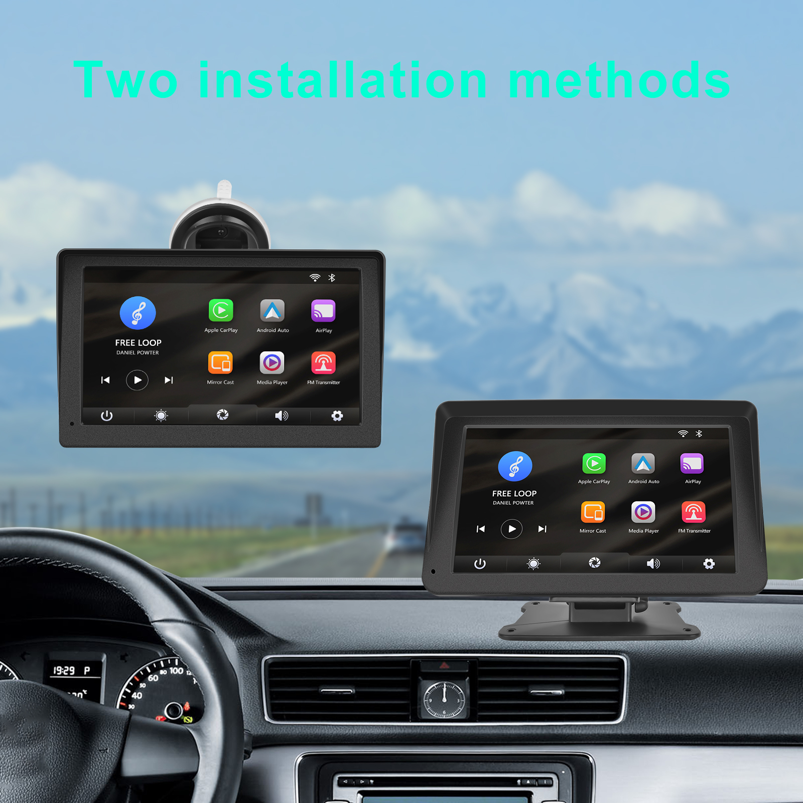 PodoNuremberg-Lecteur intelligent universel HD Carplay MP5, AirPlay, Android Auto, commande vocale, Ã©cran tactile, moniteur de voiture, 7 en effet n° 4