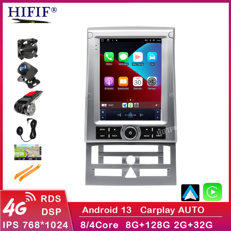 Lecteur de voiture stÃ©rÃ©o avec Ã©cran vertical, Android 13, Carplay, Carpaly, IPS, DSP, 2 Din, Limitation, KIT 407, 2006-2016 n° 1