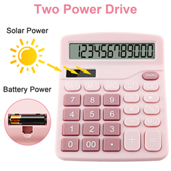 Calculatrice de bureau avec grand Ã©cran LCD, 12 chiffres, batterie solaire, alimentation des touristes, maison, bureau de base, cadeau pour enfant, fournitures scolaires, papeterie small picture n° 3