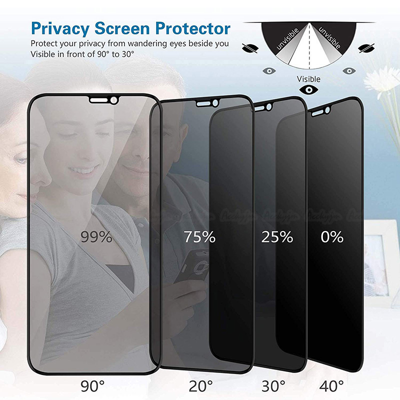 Protecteur d'Ã©cran en verre noir anti-espion pour iPhone, verre de confidentialitÃ© pour iPhone 12, 11, 14, 13 Pro Max, Mini, 6, 6S, SE, Poly, X, XS Max, 7, 8 Plus n° 5