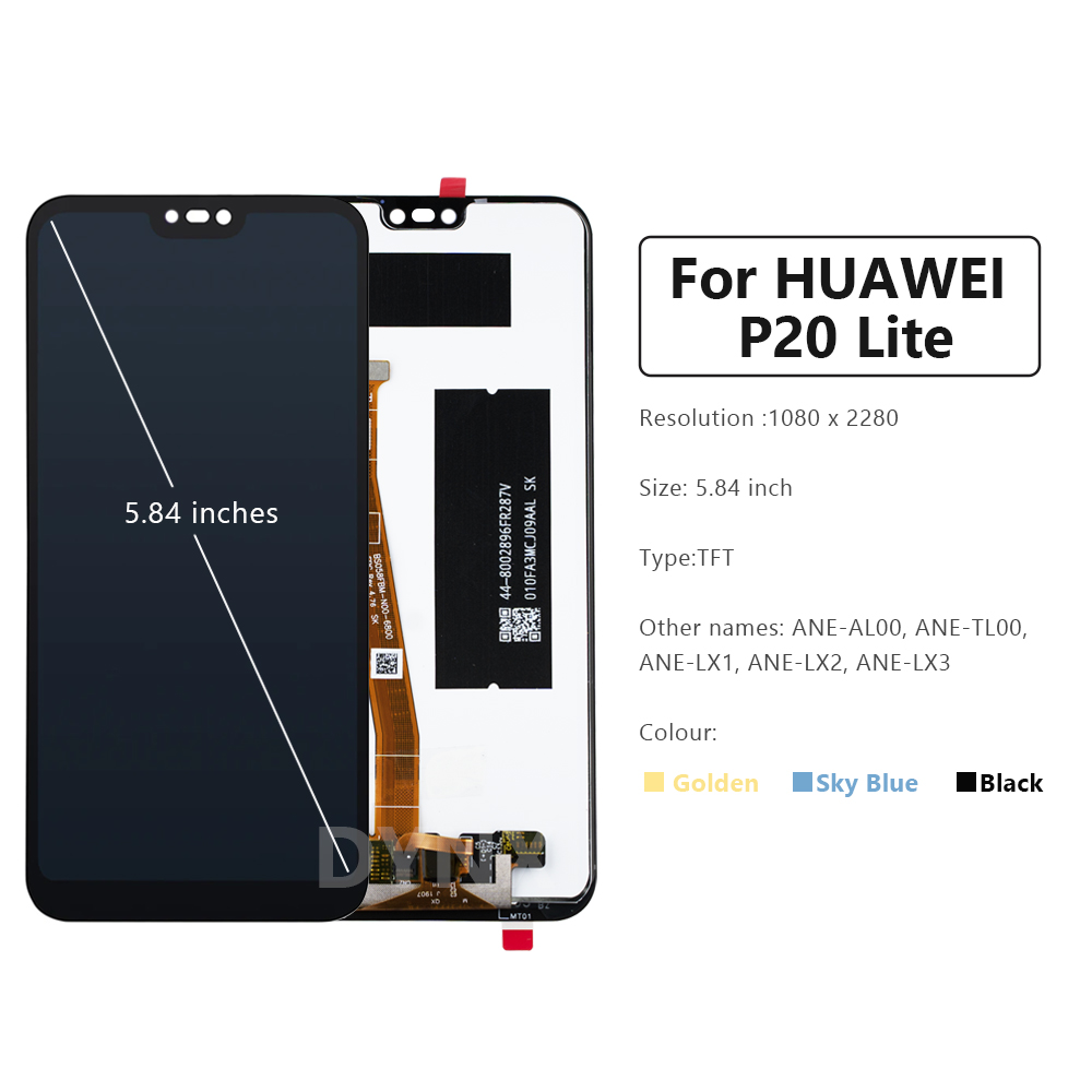 Pour Huawei P20 Lite LCD Ã‰cran Tactile NumÃ©riseur 5.84 Pouces Pour Nova merveilleuse ANE-LX1 ANE-LX2 Remplacement Affichage Avec Cadre Couverture n° 5