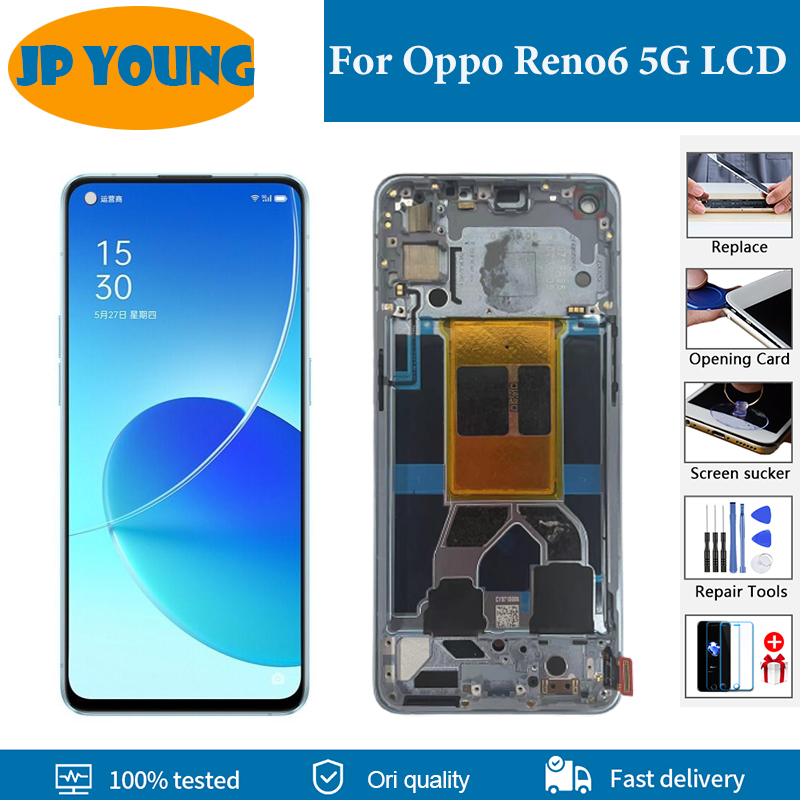 Bloc Ã©cran tactile LCD AMOLED de remplacement, 6.43 pouces, pour OPPO Reno6 5G PEQM00 CPH2251, original n° 1