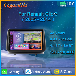 Autoradio Android, Carplay, Navigation GPS, QLED, Ã©cran tactile, stÃ©rÃ©o, lecteur multimÃ©dia vidÃ©o, pour voiture Renault Clio 3 (2005 2006 2007 2008 2009 2010 2011 2012 2013 2014) small picture n° 1