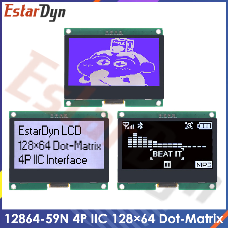 Panneau d'affichage graphique pour Ardu37, Ã©cran matriciel, technologie LCD IIC 4P, panneau LCM, 12864x64, X64, I2C, ST7567S, COG, 128 n° 1