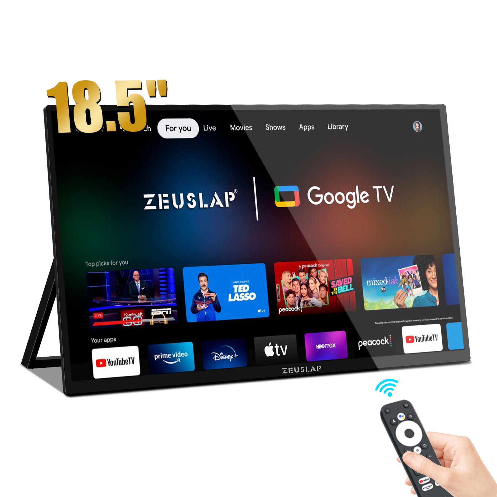 ZEUSLAP -Moniteur intelligent portable Z18TV PRO de 18.5 pouces, avec écran tactile Google TV, pour mini PC, téléphone portable, Xbox, PS4, PS5, Switch n° 1