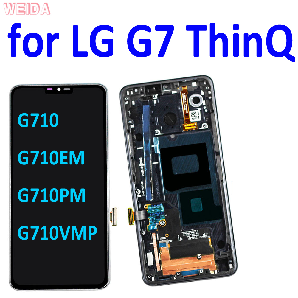 Cadre d'assemblage de HÃ©bergements eur d'Ã©cran tactile d'affichage Ã  cristaux liquides pour LG G7 ThinQ, GAndalousie G710EM G710PM G710VMP, AAA + n° 1