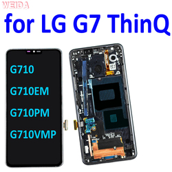 Cadre d'assemblage de HÃ©bergements eur d'Ã©cran tactile d'affichage Ã  cristaux liquides pour LG G7 ThinQ, GAndalousie G710EM G710PM G710VMP, AAA +