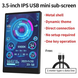 Mini Ã©cran secondaire IPS Type-C avec support, Ã©cran USB pour ordinateur, CPU, GPU, RAM, moniteur HDD, boÃ®tier en mÃ©tal, pas d'utilisation, AIDA64, 3.5 pouces, 5 pouces small picture n° 2