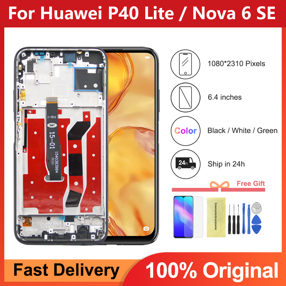 Ã‰cran d'affichage Ã  cristaux liquides d'origine pour HUAWEI P40 Lite avec assemblage d'Ã©cran d'affichage de cadre pour HUAWEI P40 Lite Ã©cran JNY-LX1 Nova 6 SE n° 1