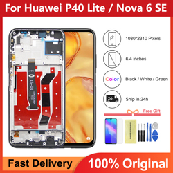 Ã‰cran d'affichage Ã  cristaux liquides d'origine pour HUAWEI P40 Lite avec assemblage d'Ã©cran d'affichage de cadre pour HUAWEI P40 Lite Ã©cran JNY-LX1 Nova 6 SE