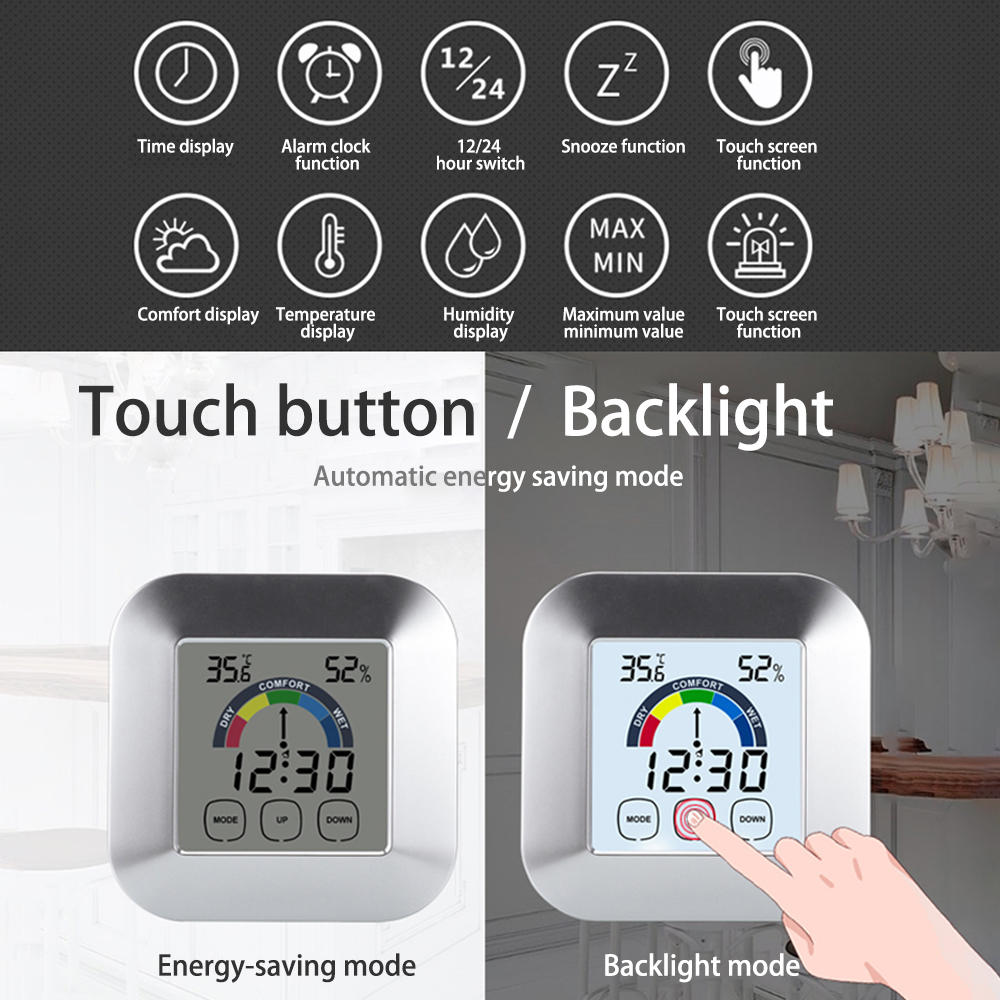 Ã‰cran couleur LCD ThermomÃ¨tre NumÃ©rique HygromÃ¨tre Station IntÃ©rieure MÃ©tÃ©o Pour Maison TempÃ©rature Et HumiditÃ© Capteur Horloge n° 5