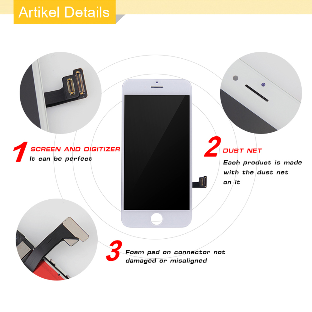 Écran tactile LCD de remplacement, sans fréquence, pour iPhone 6 6S 7 8 Plus, qualité AAA +++, avec cadeau n° 3