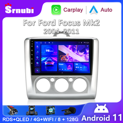 Srnubi-Autoradio Android pour Ford Focus, 2 Din, Carplay, Navigation, StÃ©rÃ©o, UnitÃ© principale, Lecteur de limitation, Mk2, Mk3, Exi Stuff, AT 2004-2011