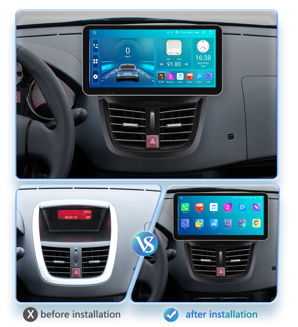 Autoradio Android Auto Audio pour KIT 7862 CC 207CC 207-2006, StÃ©rÃ©o, VidÃ©o, Sans Fil, CarPlay, 2 Din, GPS, Ã‰cran, 2015 n° 2