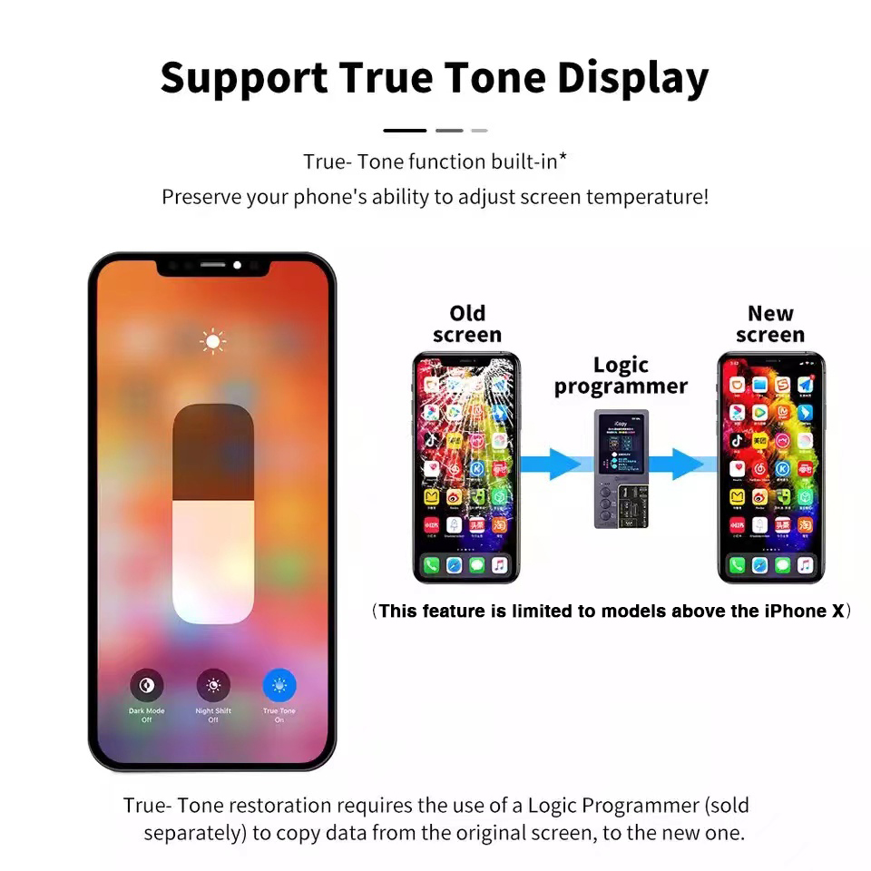 Ã‰cran Tactile LCD OLED FHD + INCELL de Remplacement, Sans FrÃ©quence Pixel, pour iPhone 11 12 13 14 Pro Max 7 8 6S Plus X Poly XS n° 2