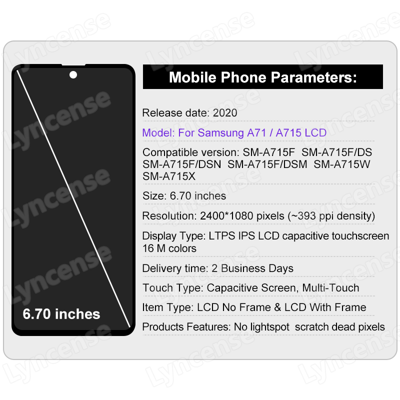 Original pour Samsung Galaxy A71 A715F Ã©cran LCD avec Ã©cran tactile HÃ©bergements eur assemblÃ©e SM-A715F/DS SM-A715F/DSN A715W Ã©cran LCD n° 3