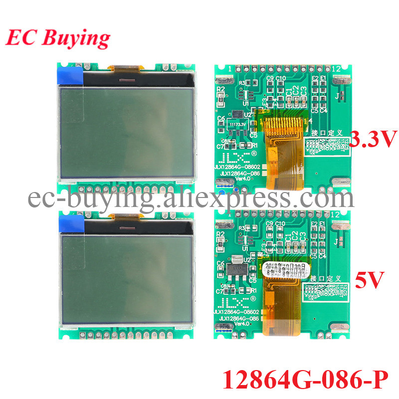 Agene64G-086-P-Panneau d'Ã©cran LCD COG 12864G, technologie de matrice de points, Ã©ventuelles I blanc, 12864x64, 128 V, 5V, UC1701X, 3.3 n° 1