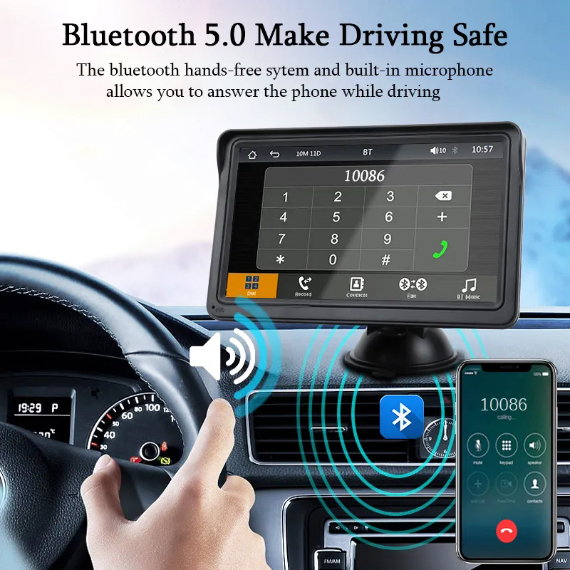 Autoradio sans fil avec Ã©cran tactile, lecteur vidÃ©o, Apple Carplay, Android Auto, FM, Bluetooth, limitation automobile universelle, 7 pouces n° 5