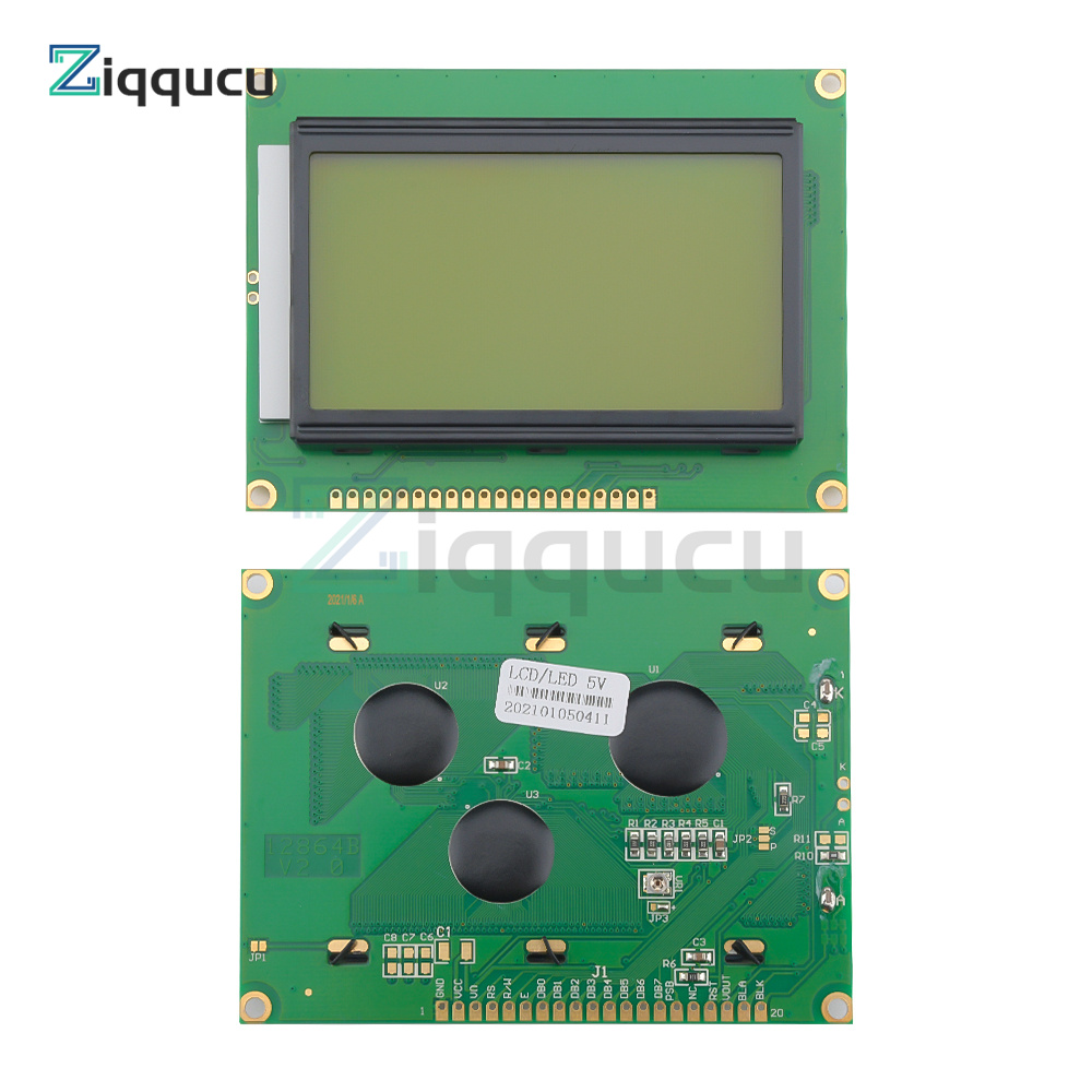 Ã‰cran LCD bleu avec rÃ©troÃ©clairage pour Ardu37, 12864x64, 5V, technologie DOTS, port parallÃ¨le, ST7920, hospite64, 128 n° 6