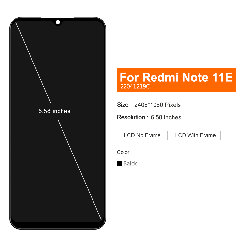 Ensemble Ã©cran tactile LCD, 6.58 pouces, pour Xiaomi Redmi Note 11E 10 5G, original n° 3