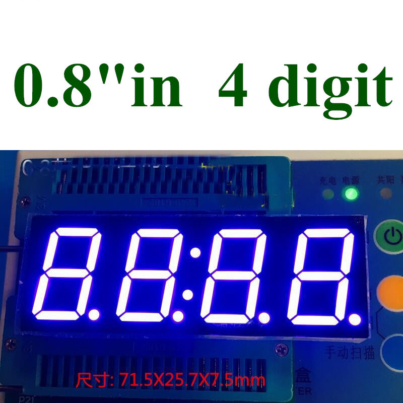 Affichage LED Super Blue Clock Smen, 7 segments, 4 chiffres, 0.8 pouces, 0.8 pouces, 0,8 pouces, meilleur prix, 10 piÃ¨ces n° 1