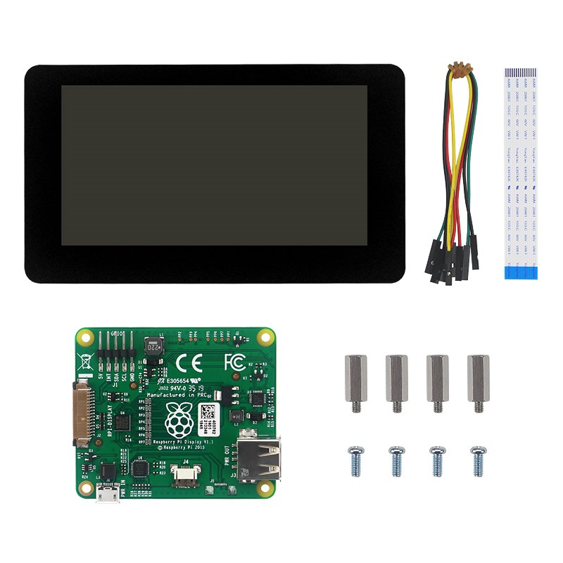 Raspberry Pi â€“ Ã©cran tactile TFT capacitif de 7 pouces, 800x480 HD, 24 bits, LCD couleur, Port DSI pour RPi 4B 3B + Zer n° 4