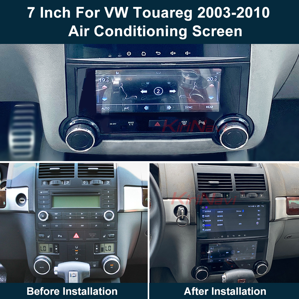 Ã‰cran tactile LCD de climatisation pour Volkswagen Touareg, lecteur de limitation d'autoradio, panneau AC, IPS, 7 pouces, 2013, 2010 n° 2