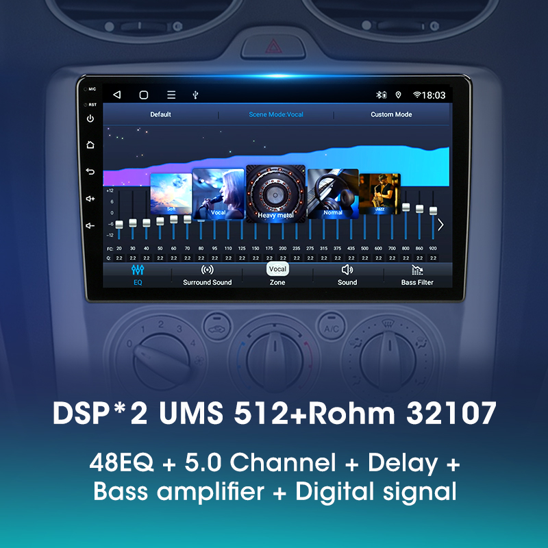 Lecteur vidÃ©o de limitation d'autoradio Android 11, 2Din, 4G, navigation, unitÃ© principale Carplay pour Ford Focus 2, 3, Mk2, MK3, 2004-2011 n° 2