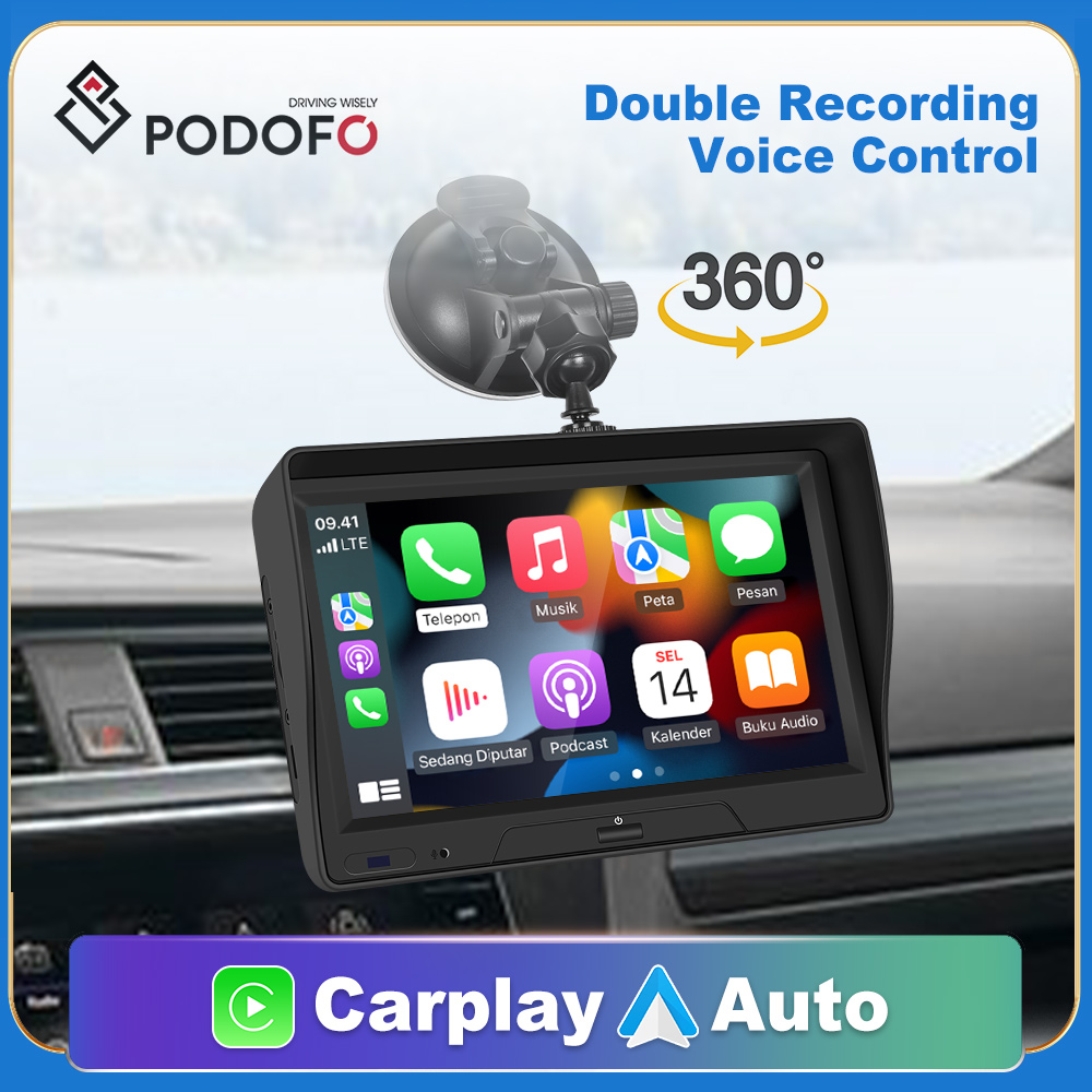 PodoNuremberg-Lecteur intelligent universel HD Carplay MP5, AirPlay, Android Auto, commande vocale, Ã©cran tactile, moniteur de voiture, 7 en effet n° 1