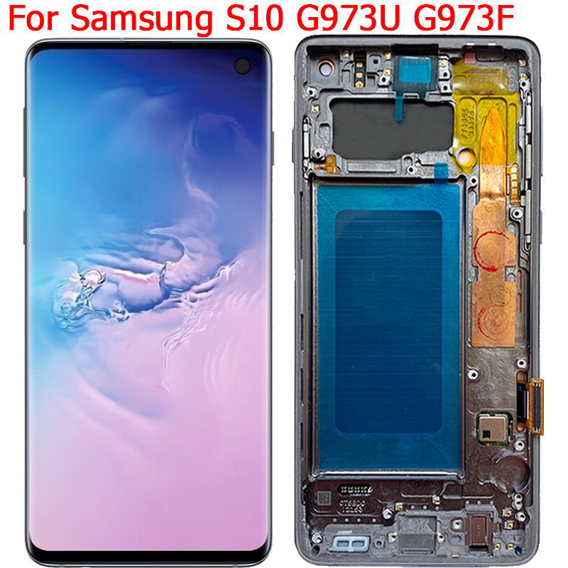 Ã‰cran tactile LCD avec cadre pour Samsung Galaxy S10, piÃ¨ces de panneau de HÃ©bergements eur, original, nouveau, G973F, G973A, G973U, G973F, DS n° 1