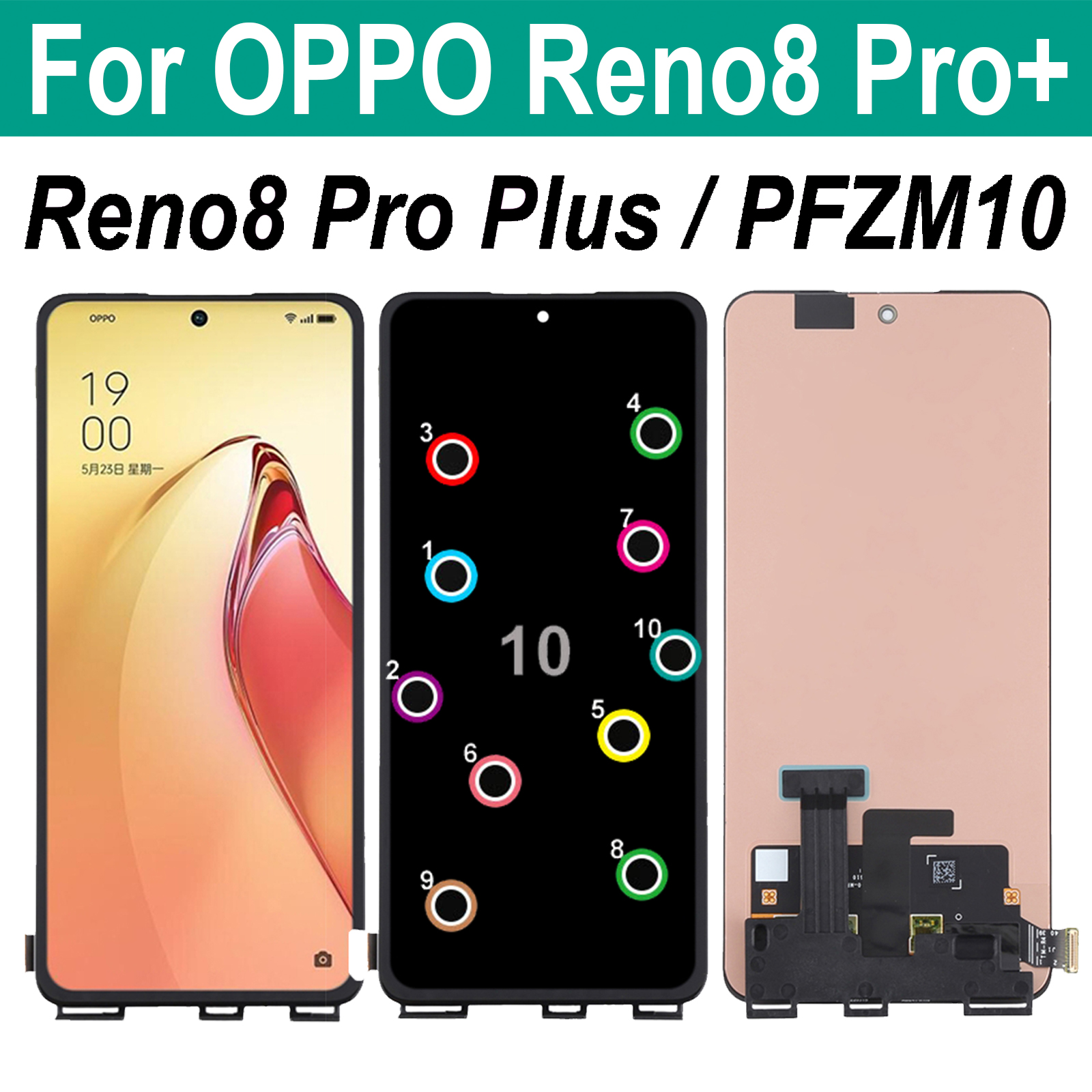 Ensemble Ã©cran tactile LCD AMOLED, 6.7 pouces, pour OPPO Reno8 Pro + Reno 8 Pro Plus CPH2357 PFZM10, original n° 1