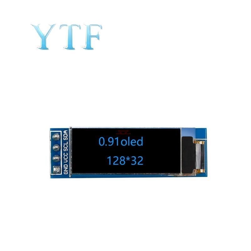 Ã‰cran LCD OLED blanc et bleu, technologie d'affichage, 0.91 pouces, 128x32, 128, 32, I2C, interface IIC, sÃ©rie, 0.91, 12832 SSD1306 n° 2