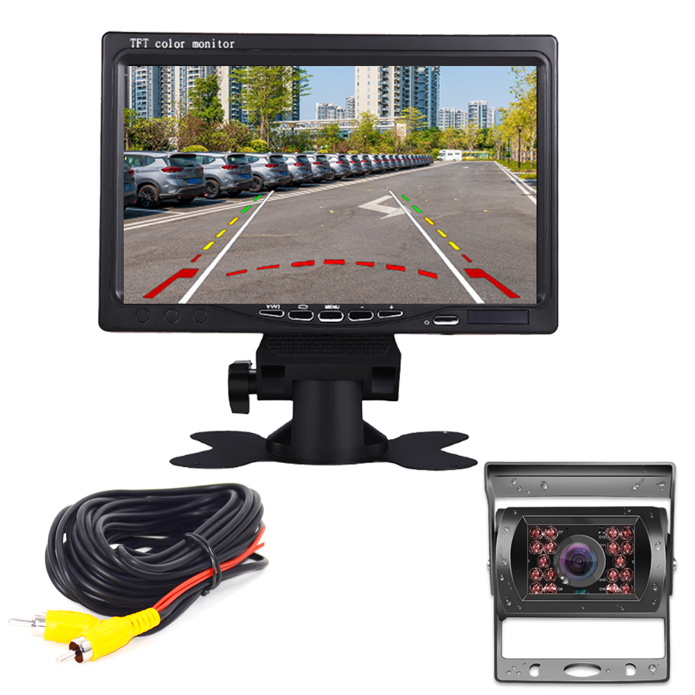 Moniteur de voiture Ã  Ã©cran HD universel, aide au stationnement, camÃ©ra de recul en option, sÃ©curitÃ©, 7 pouces, 1024x600 n° 1