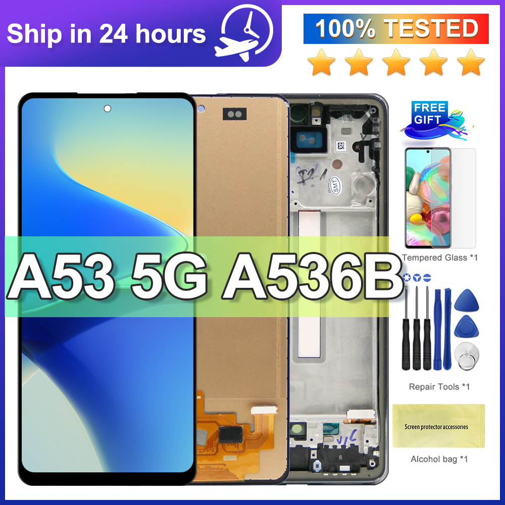 Ã‰cran tactile LCD avec chÃ¢ssis, 6.5 pouces, pour Samsung Galaxy A53 5G A536B A536U n° 1