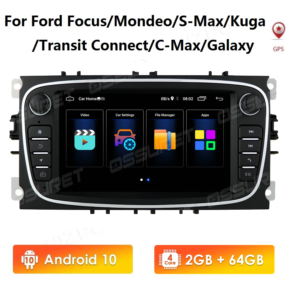 Autoradio Android Stéréo pour FORD FOCUS 2 Mondeo S-MAX C-MAX Galaxy Kuga 2DIN Auto Audio Navigation GPS Lecteur de limitation n° 1