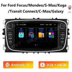 Autoradio Android Stéréo pour FORD FOCUS 2 Mondeo S-MAX C-MAX Galaxy Kuga 2DIN Auto Audio Navigation GPS Lecteur de limitation small picture n° 1