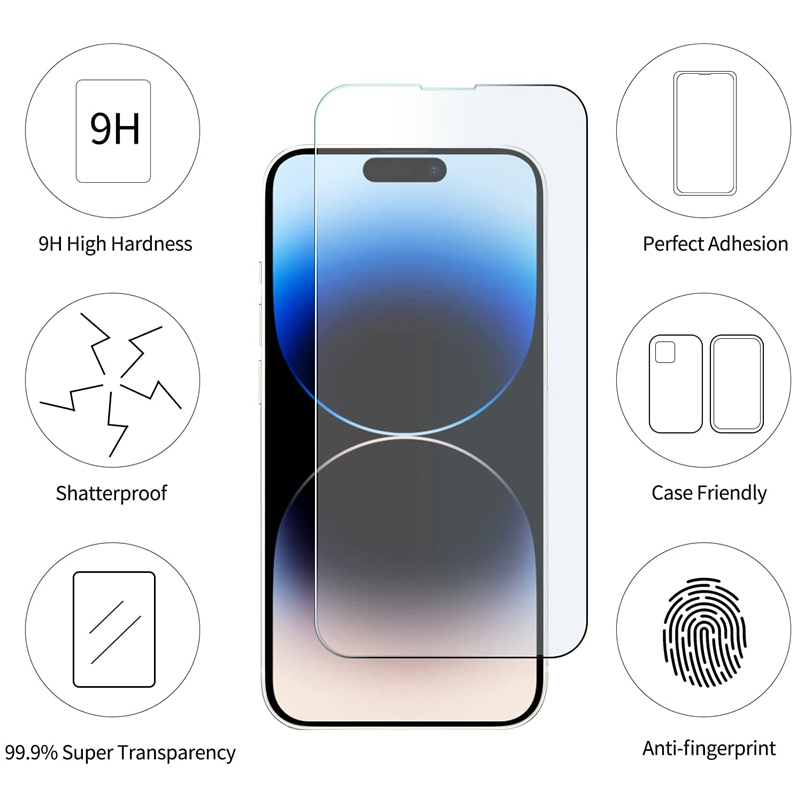 Protecteur d'Ã‰cran en Verre pour iPhone, Accessoire pour ModÃ¨les 15 14 13 12 11 Pro Max Mini 7 8 6s 14 Plus SE2020 X Poly Xs Max, 4 PiÃ¨ces n° 2