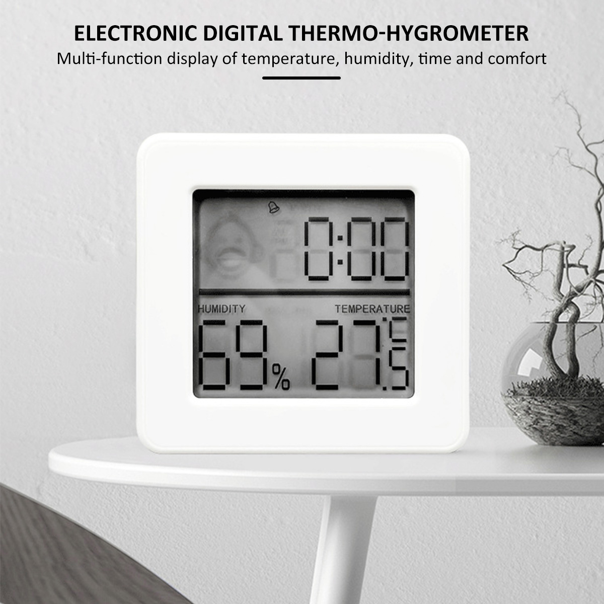 ThermomÃ¨tre et hygromÃ¨tre d'intÃ©rieur intelligent, moniteur numÃ©rique de tempÃ©rature et d'humiditÃ©, avec grand Ã©cran LCD, rÃ©utilisable et Rechargeable n° 4